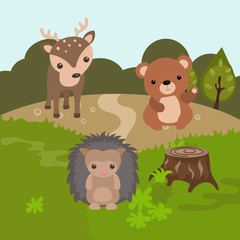 Cartoon forest landscape