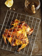 rustic barbecued whole chicken