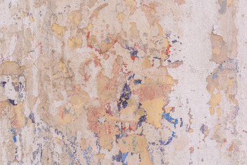  Worn Yellow, pink, white concrete wall texture background. Textured plaster