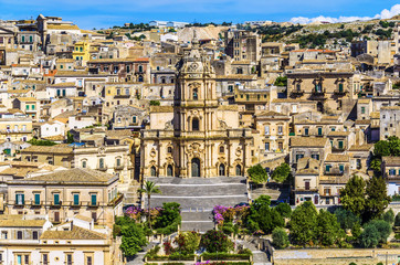 Cathedral of the city of modica in sicily - obrazy, fototapety, plakaty
