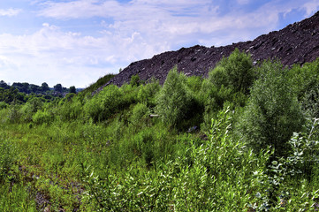 Fototapeta na wymiar Production area with road and rocks