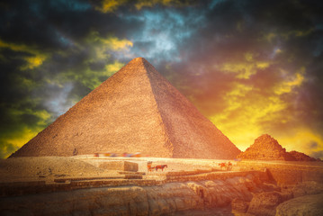 pyramids in Giza.