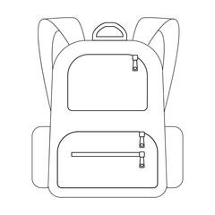 School bag with trendy thin line style. Vector