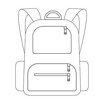 recommend clip art: School bag with trendy thin line style. Vector