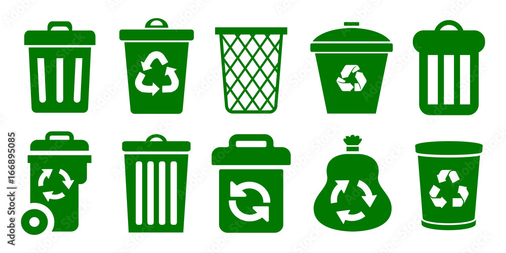 Aufkleber set of trash can – vector
