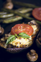 Eggplants stuffed with meat and vegetables