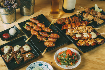 Mixing of Japanese food Izakaya style, Party set menu concept
