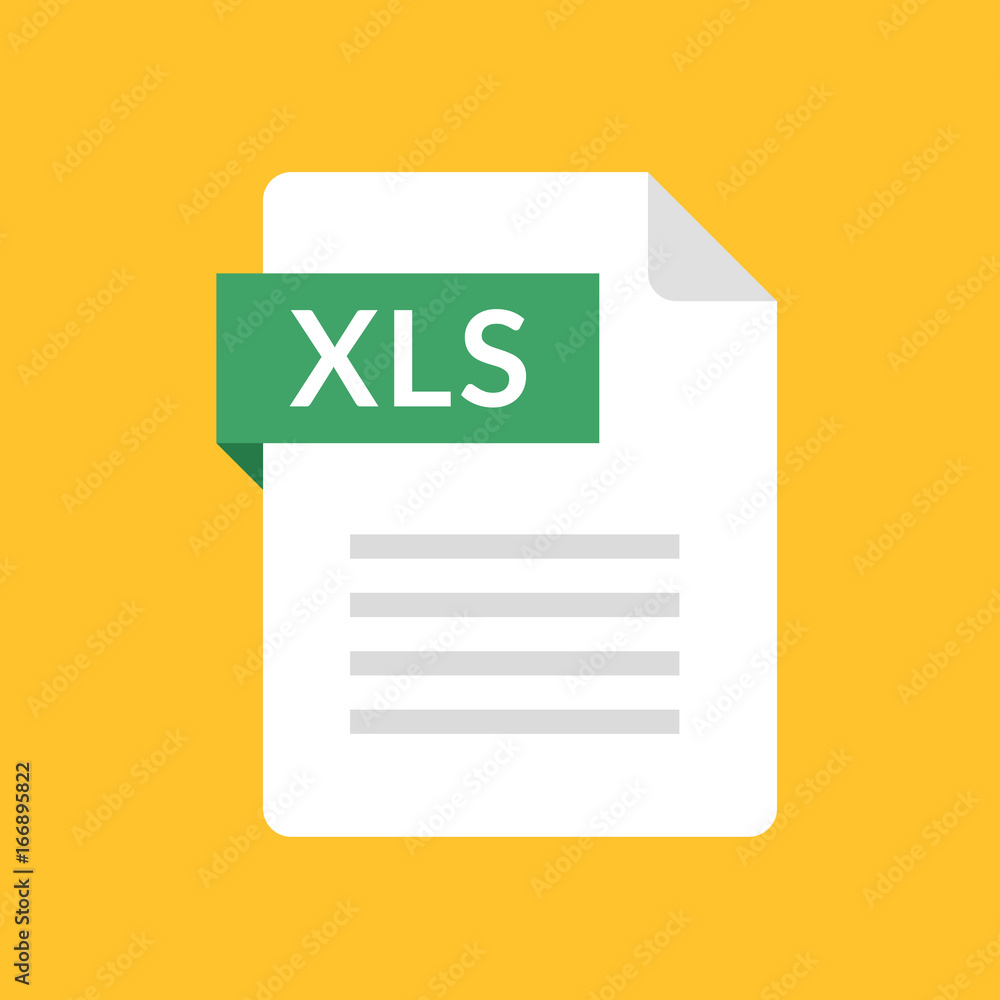 Poster xls file icon. spreadsheet document type. modern flat design graphic illustration. vector xls icon