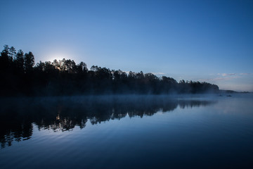 Fototapeta na wymiar fog before sunrise