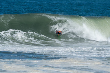 Bodyboarder in action