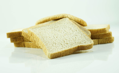 Sliced bread isolated on white background