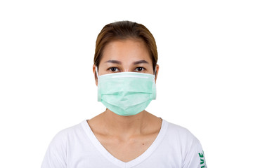 Asian woman using the medical face mask