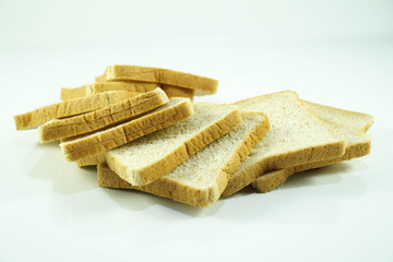 Sliced bread isolated on white background