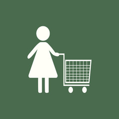 Women Shopping. Flat icon