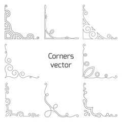 Set of vintage corners. Vector