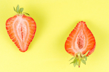 strawberries on wooden