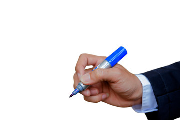Pen in hand.