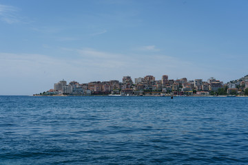 Fototapeta premium Sarande - a look from the sea