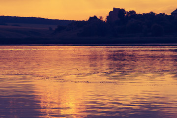 Sunset along the banks.