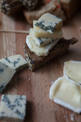 a snack of cheese and bread