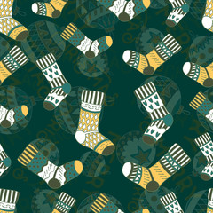 Seamless repeating New Year pattern