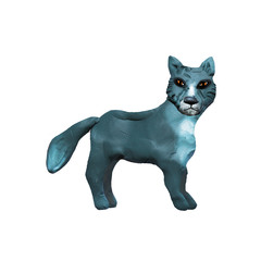 Plasticine  animal 3D  sculpture isolated
