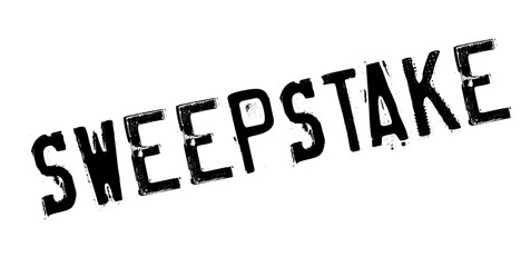 Sweepstake rubber stamp. Grunge design with dust scratches. Effects can be easily removed for a clean, crisp look. Color is easily changed.