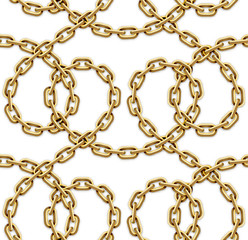 Vector seamless pattern of golden chains