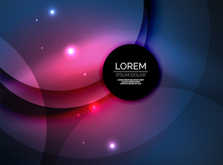 Overlapping circles on glowing abstract background