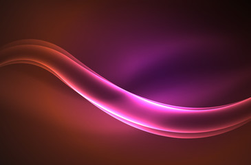Vector glowing wave, smoke