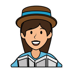 tourist woman avatar character