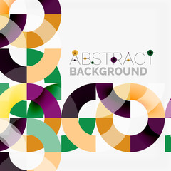 Obraz premium Colorful rings on grey background, modern geometric pattern design