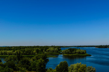 Fototapeta na wymiar View on a river Dnieper on summer