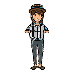 tourist woman avatar character