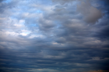 Sky was covered by different tones of blue and white.