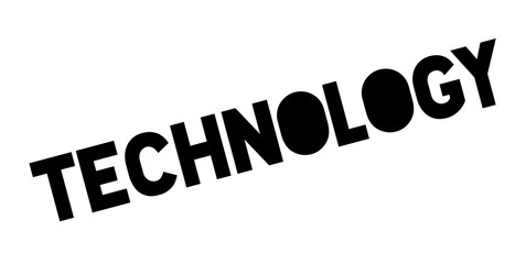 Technology rubber stamp. Grunge design with dust scratches. Effects can be easily removed for a clean, crisp look. Color is easily changed.