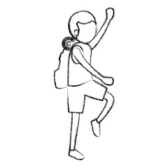 tourist man climbing avatar character