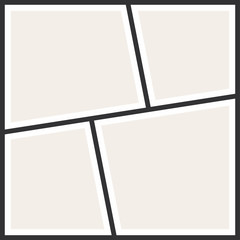 Photo collage frames. Vintage photo album, application template