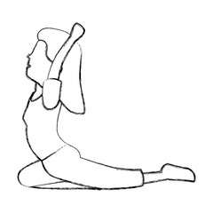 Woman practicing exercise character