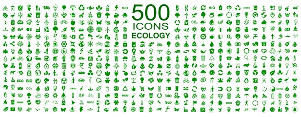 Foto op Canvas Set of 500 ecology icons – stock vector © dlyastokiv
