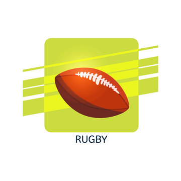 Rugby ball vector icon. Isolated vector illustration.