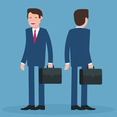 Obraz premium Cartoon young businessmen