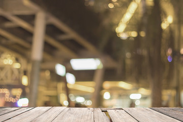 Old wooden on front and warm blurred background. text presentation