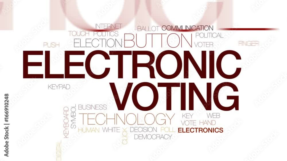 Poster electronic voting animated word cloud, text design animation. kinetic typography.