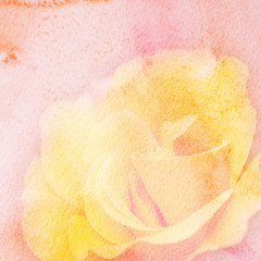 Watercolor painting styled background with flower