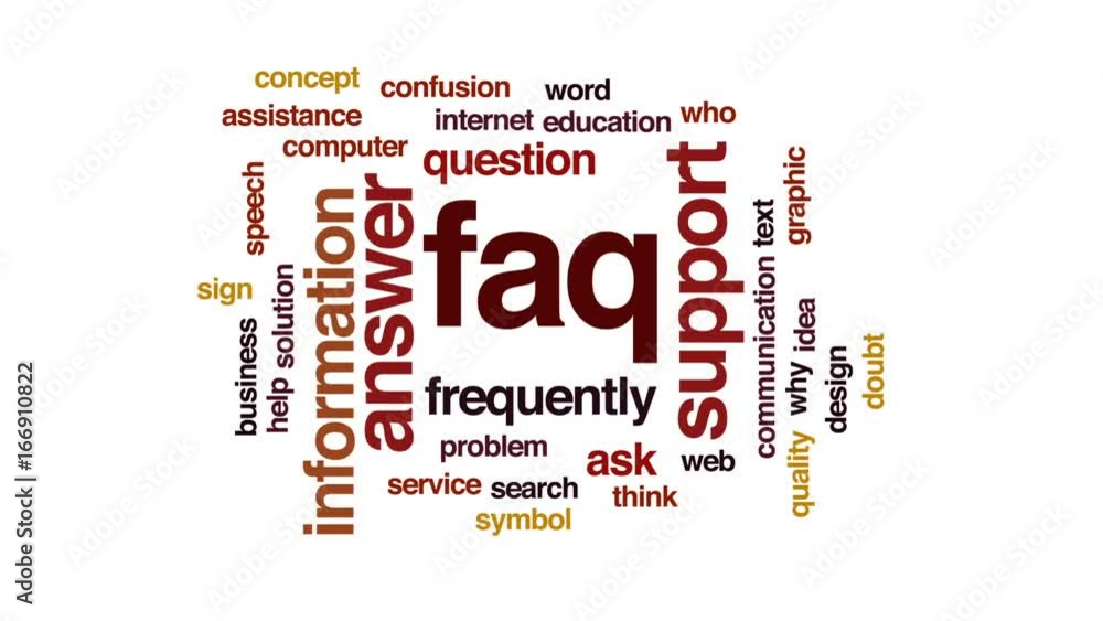Poster faq animated word cloud, text design animation.