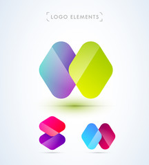 Abstract logo design shapes. Material design