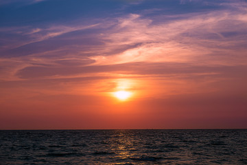 Sunset over sea of Thailand