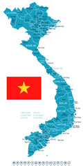 Obraz premium Vietnam - map and flag illustration