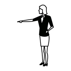 businesswoman full length gesturing with her hands